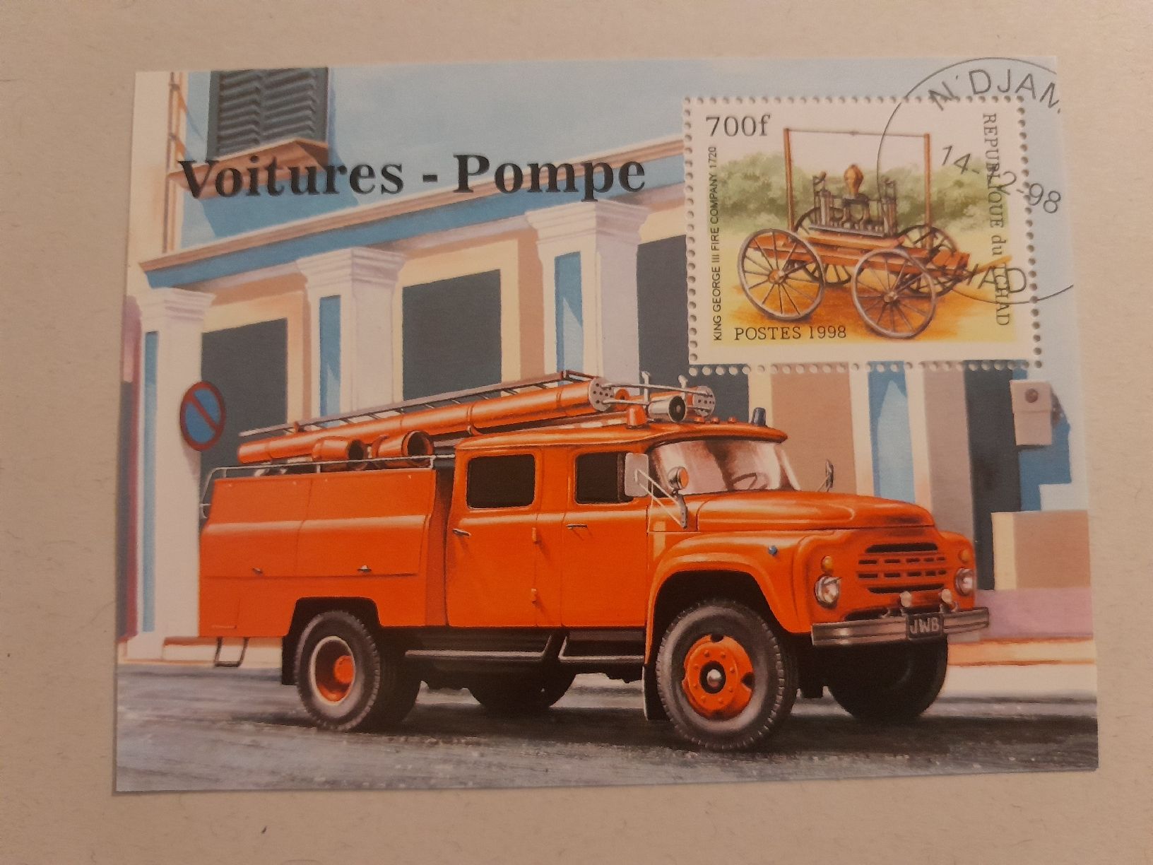 Alle Briefmarken: Tchad bloc pompiers – Gebraucht aus Marly von globetrotter1723