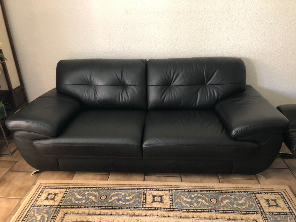 Sofa Leder schwarz Kaufen auf Ricardo