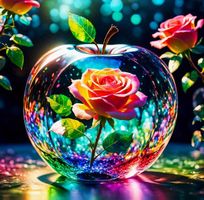 Diamond Painting Lebendige Rose im Apfel-70-Leucht-426