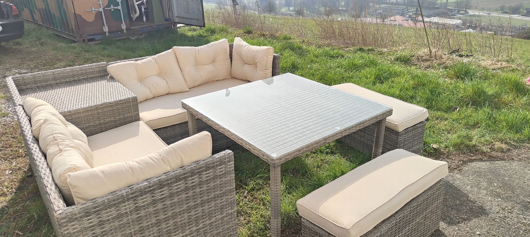 Set di tavolo e panche: Gartenlounge Set, Outdoor Möbel – Usato da Nesselnbach venduto da dog011 2