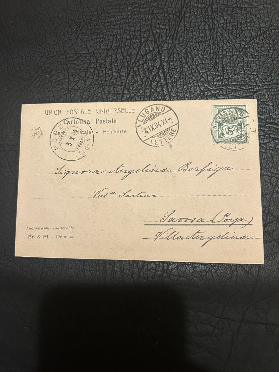 Ansichtskarten: Saluti da Lugano 1904 – Gebraucht aus Breganzona von Milesbo 1