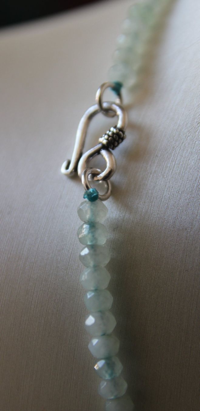Catenine: NEU: Aquamarin facettiert Kette Collier Edelsteinkette – Nuovo (secondo la descrizione) da Matten b. Interl venduto da EdelsteineInterlaken 3