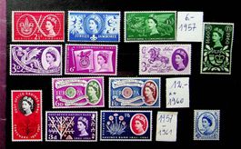 GRANDE-BRETAGNE TIMBRES NEUFS** 1957-1961. BONNE COTE /OC32