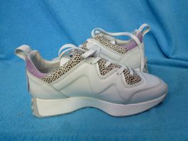 MARTUTI SNEAKER MIT FELL EINSATZ GR 42 NEU LEDER WEISS