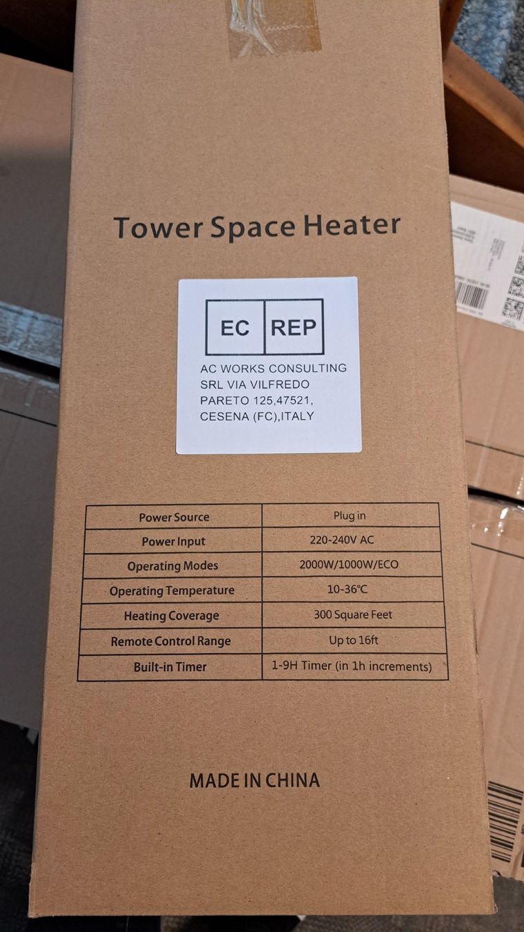 Radiatori: Heizlüfter Tower Space Heater – Nuovo e nell'imballaggio originale da Basel venduto da basileaner87 1