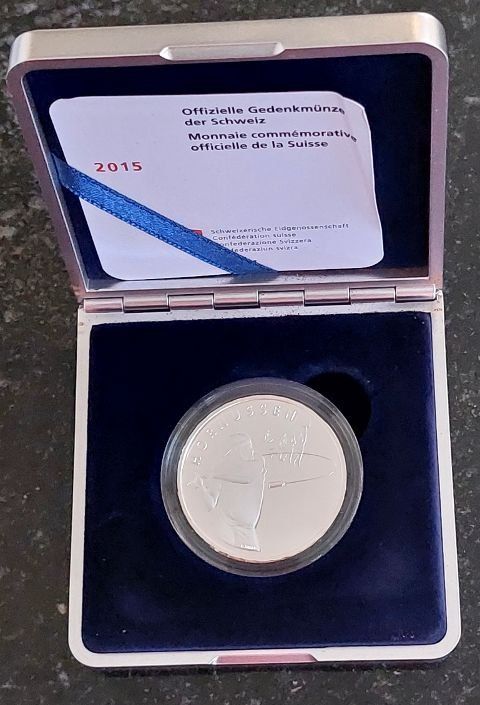 Tutti le monete: 20 Franken 2015 Silber pp Hornussen Box – Nuovo (secondo la descrizione) da Arch venduto da moneyswiss