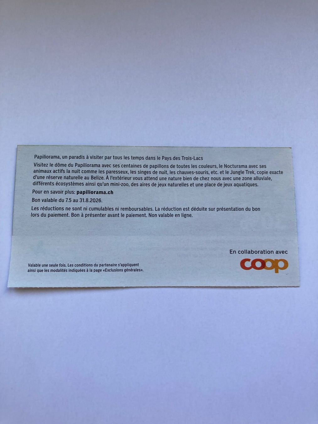 Buoni: Papiliorama 30% rabais – Nuovo (secondo la descrizione) da Bressaucourt venduto da lilitisha 1