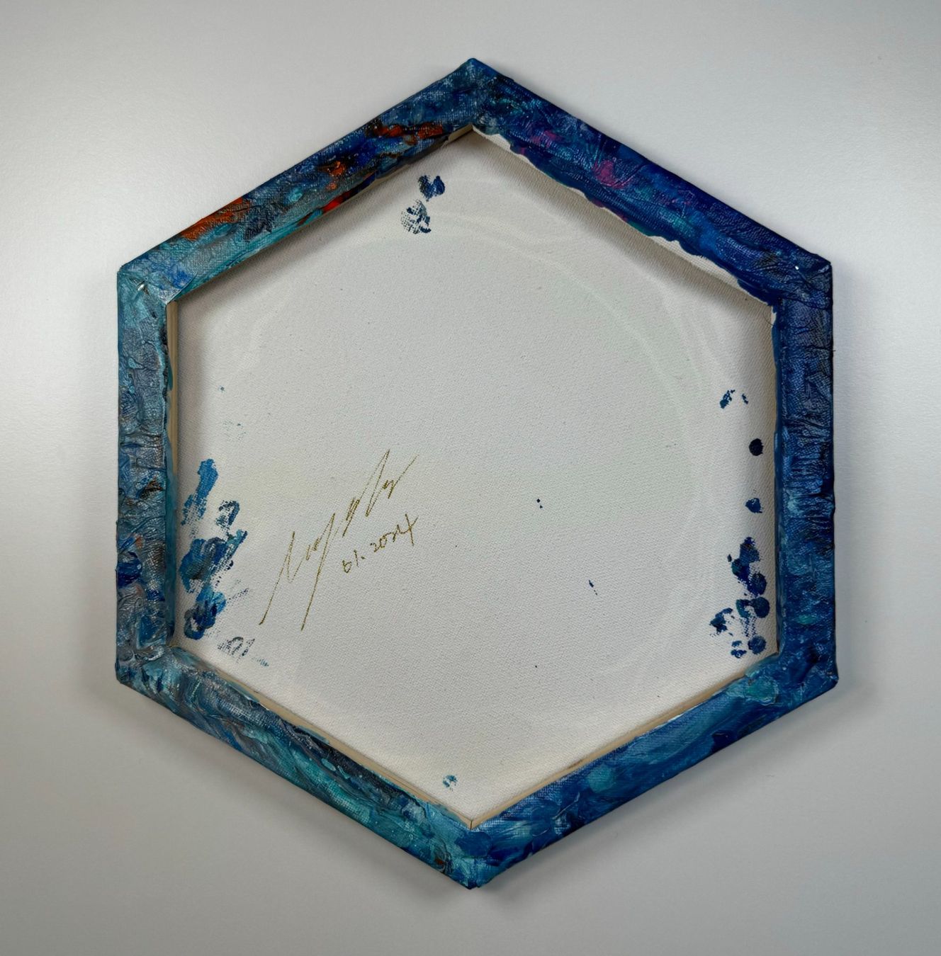 Gemälde: Acryl-Flüssigmalerei, Sechseck – Gebraucht aus Schlieren von MayaSheng1983 2
