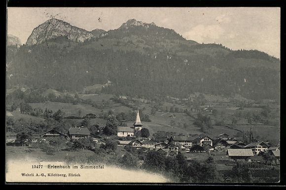 Ansichtskarten: Erlenbach im Simmental, Teilansicht mit  – Gebraucht aus Berlin von bartko-reher
