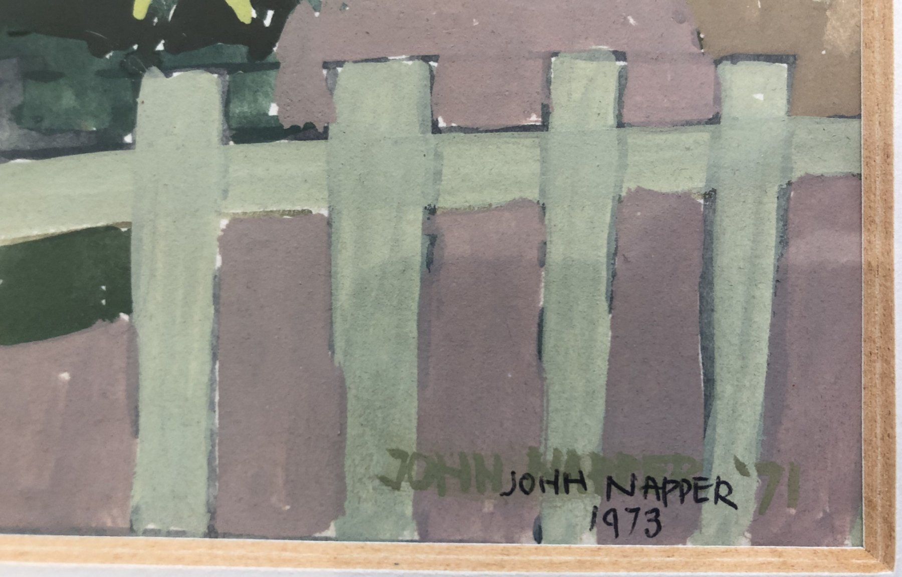 Dipinti: John Napper (1916-2001) - Gouache - "Landscape with cows" – Usato da Schaffhausen venduto da durruti 4