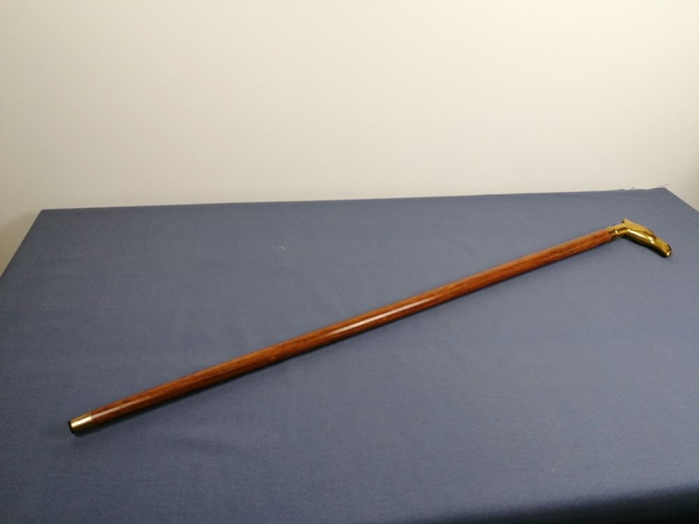 Antiker Spazierstock mit Metallknauf 3 1