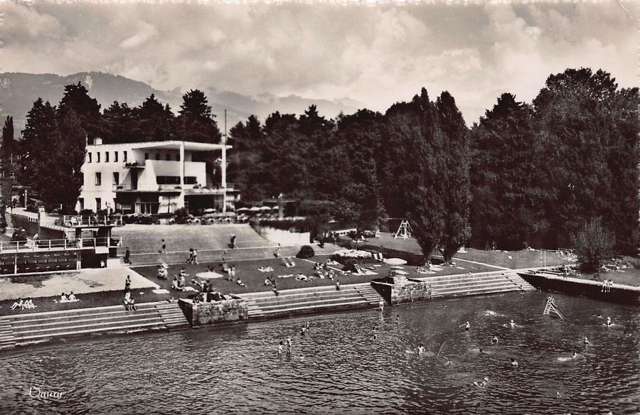 Cartoline postali: Vevey, Corseaux, plage, vers 1940 – Usato da Frauenfeld venduto da POML