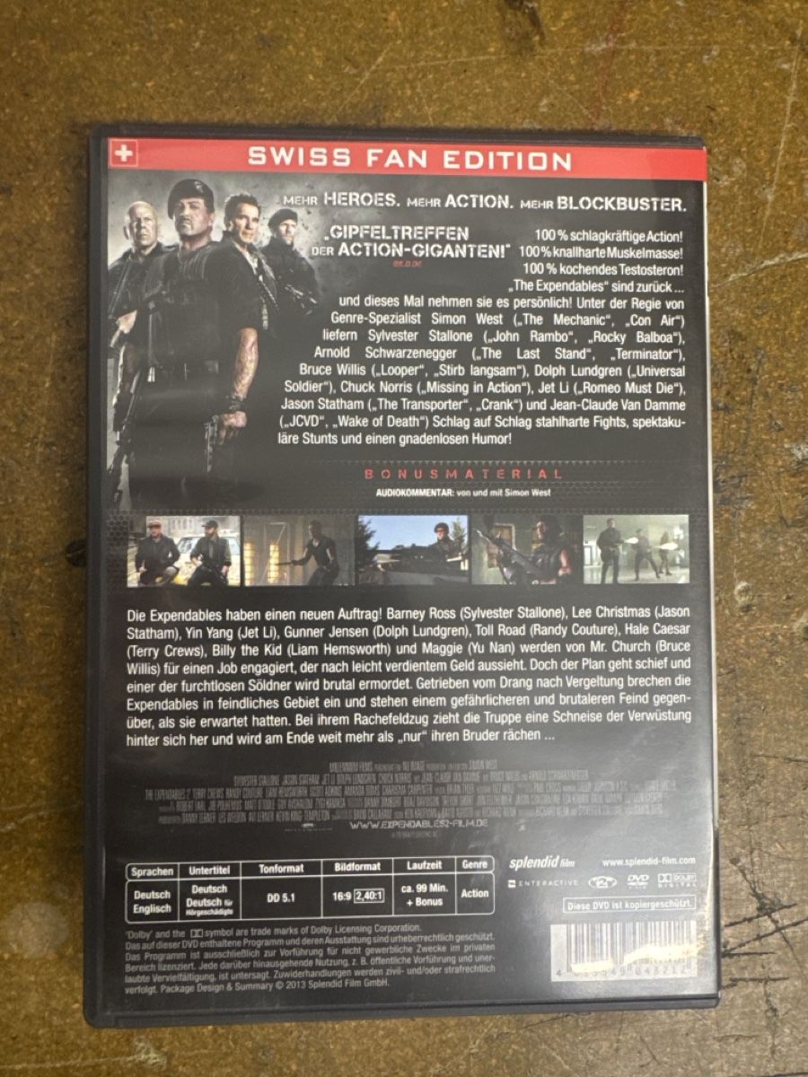 Tutti i DVDs: DVD The Expendables 2 – Usato da Romanshorn venduto da Donkaej21 1
