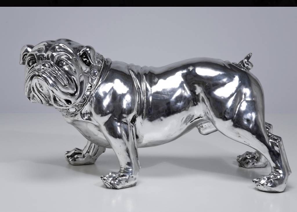 Statuette: BULLDOGGE DEKO FIGUR SILVER  – Usato da Stein AG venduto da dav_2fxb