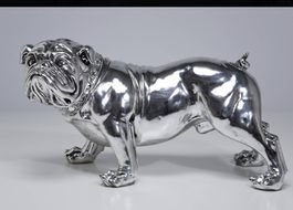BULLDOGGE DEKO FIGUR SILVER 