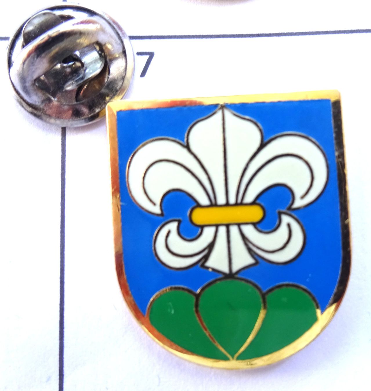 Placchette & Badge: Pin Wappen blau grün – Usato da Utzenstorf venduto da BUtter81