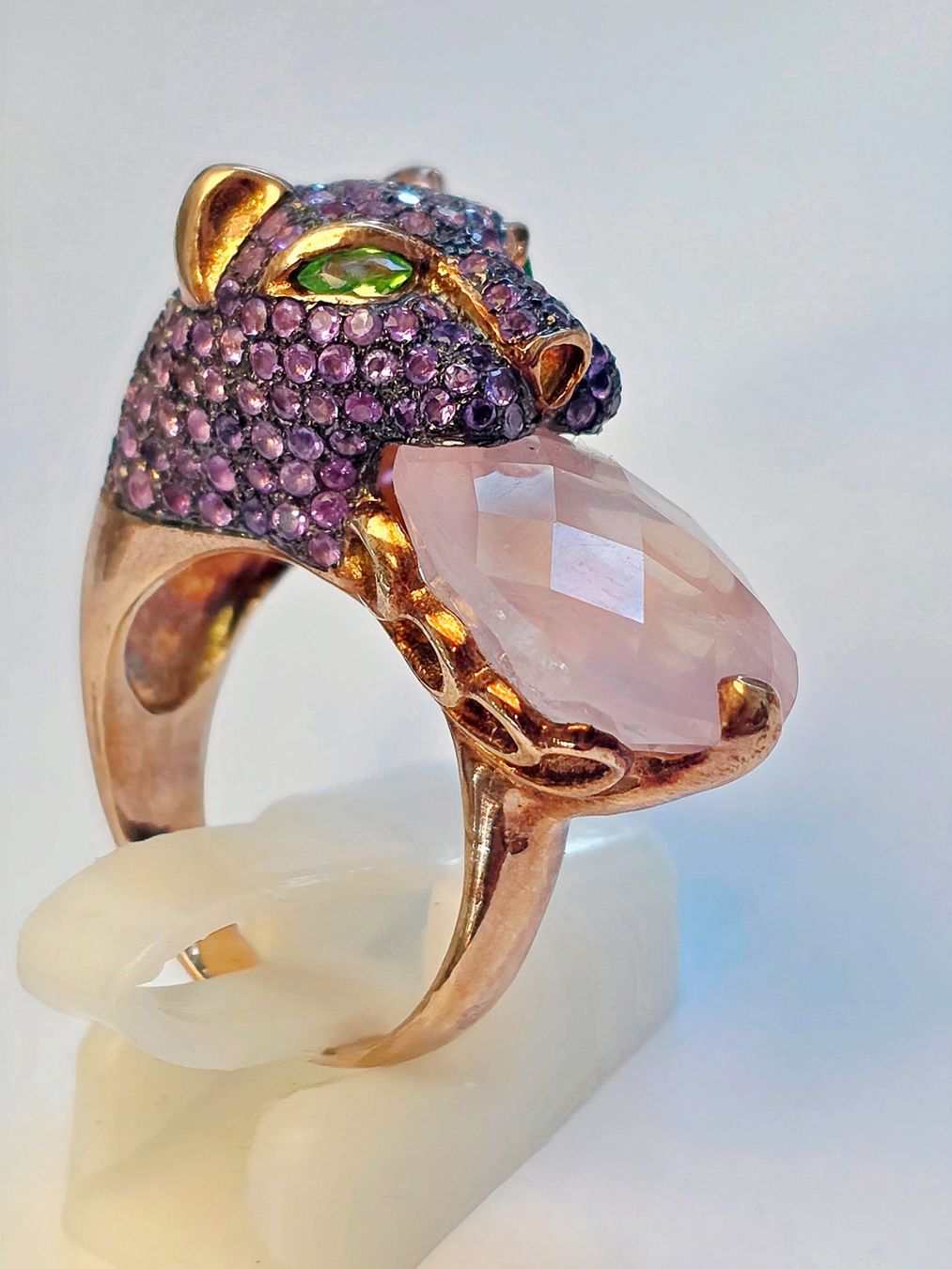Anelli: Ring Panther Roséquarz Lila Amethiste Grösse 54 – Nuovo (secondo la descrizione) da Zürich venduto da benedikt12 7