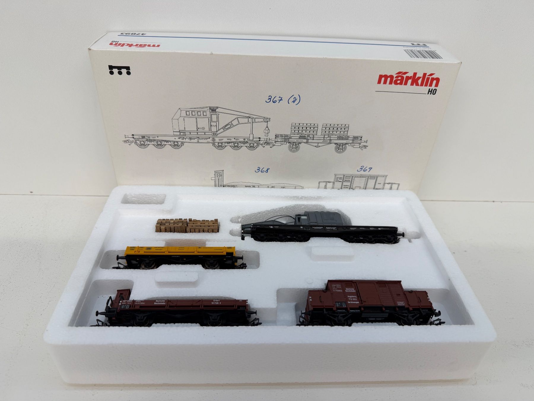 Märklin Modellini di ferrovie: Märklin 47893 Wagen-Set "Gleisbauzug" – Usato da Büsserach venduto da ModellbahnDepot 1