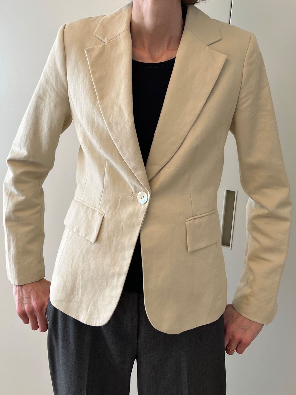 H&M Giacche: Damen Leinen Blazer, Beige, Gr. 36 – Usato da Männedorf venduto da bluevis