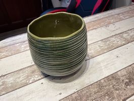 Blumentopf Vase Keramik grün Interio neu