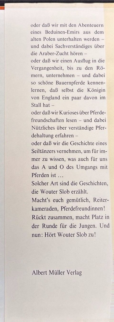 Libri: Slob Wouter, Erlebte Pferdewelt – Usato da Sarnen venduto da Livres 2