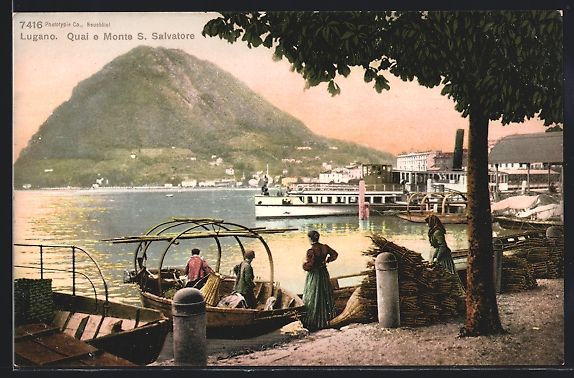 Cartes postales: AK Lugano, Quai e Monte S. Salvatore – D'occasion à Berlin par bartko-reher