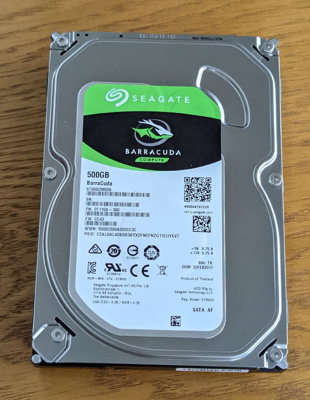 Seagate Disques durs: Seagate Barracuda HDD 500GB Sata – Neuf avec emballage d'origine à Suhr par augustavat