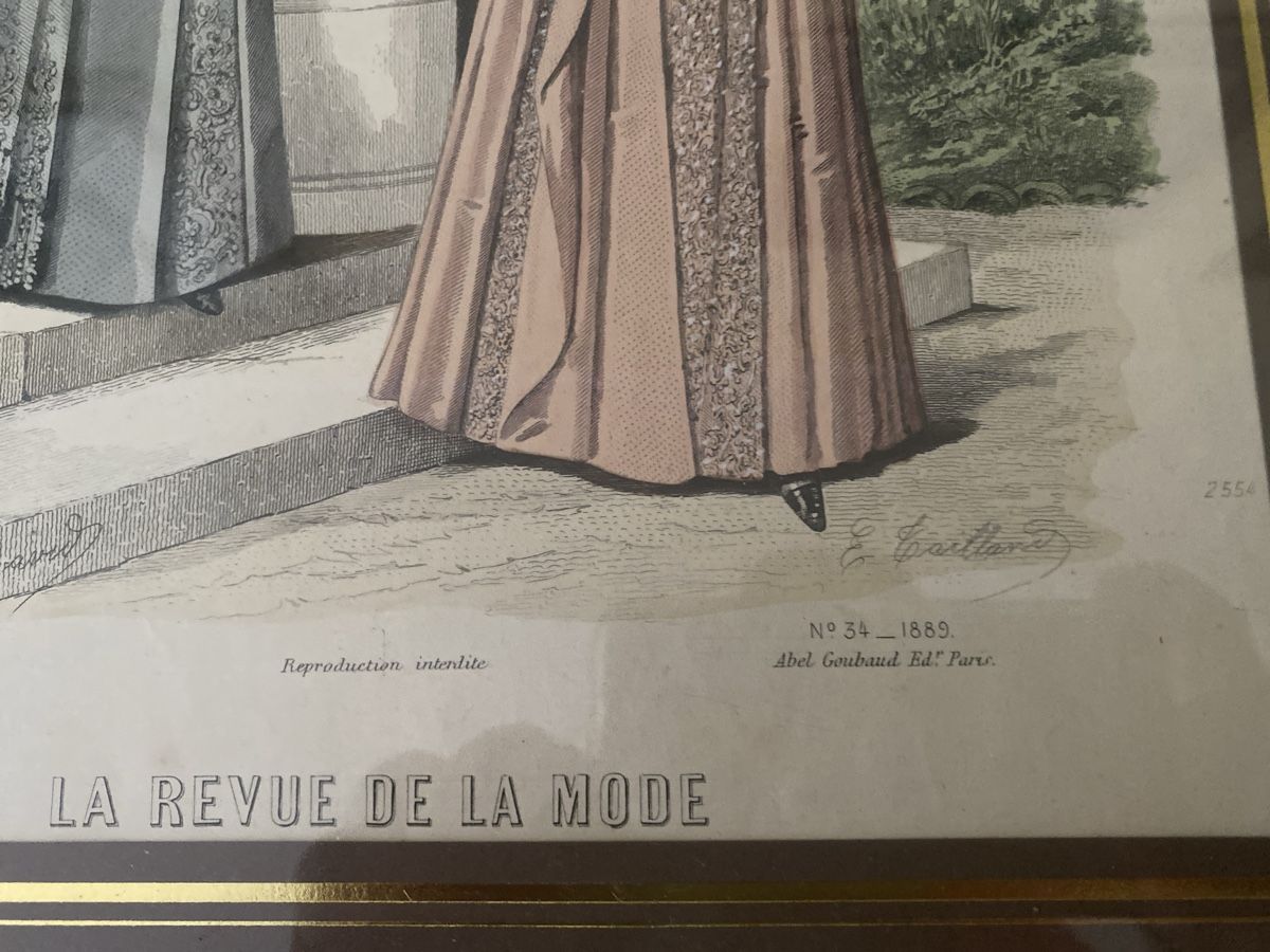 Gemälde: 3 Bilder Revue de la Mode, mit Goldrahmen – Gebraucht aus Adliswil von luzia31 4