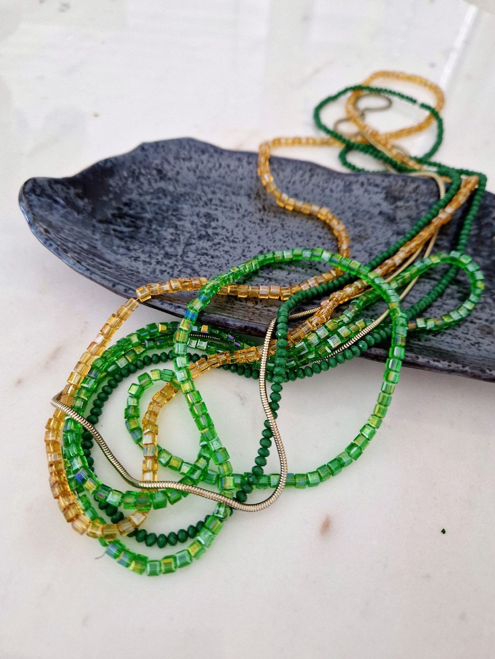 Catenine: Statement Halskette in Grüntönen – Usato da Horgen venduto da akkohappyshopping 3