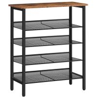 Schuhregal Schuhablage schmal 5 Ebenen Metall verstellbar