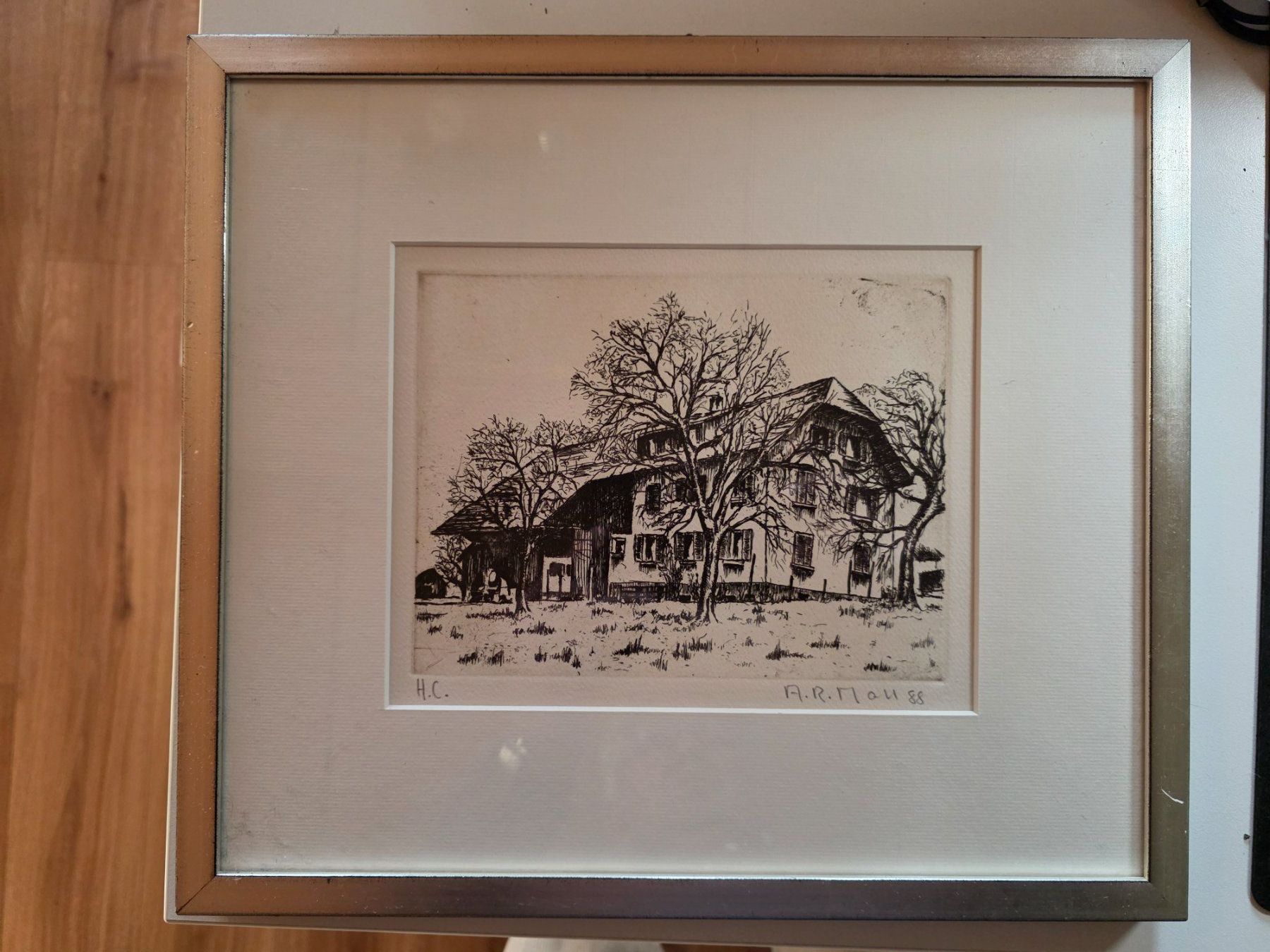 Dipinti: Bild Radierung Arthur Richard Moll 1988 – Usato da Walterswil BE venduto da Lonitti