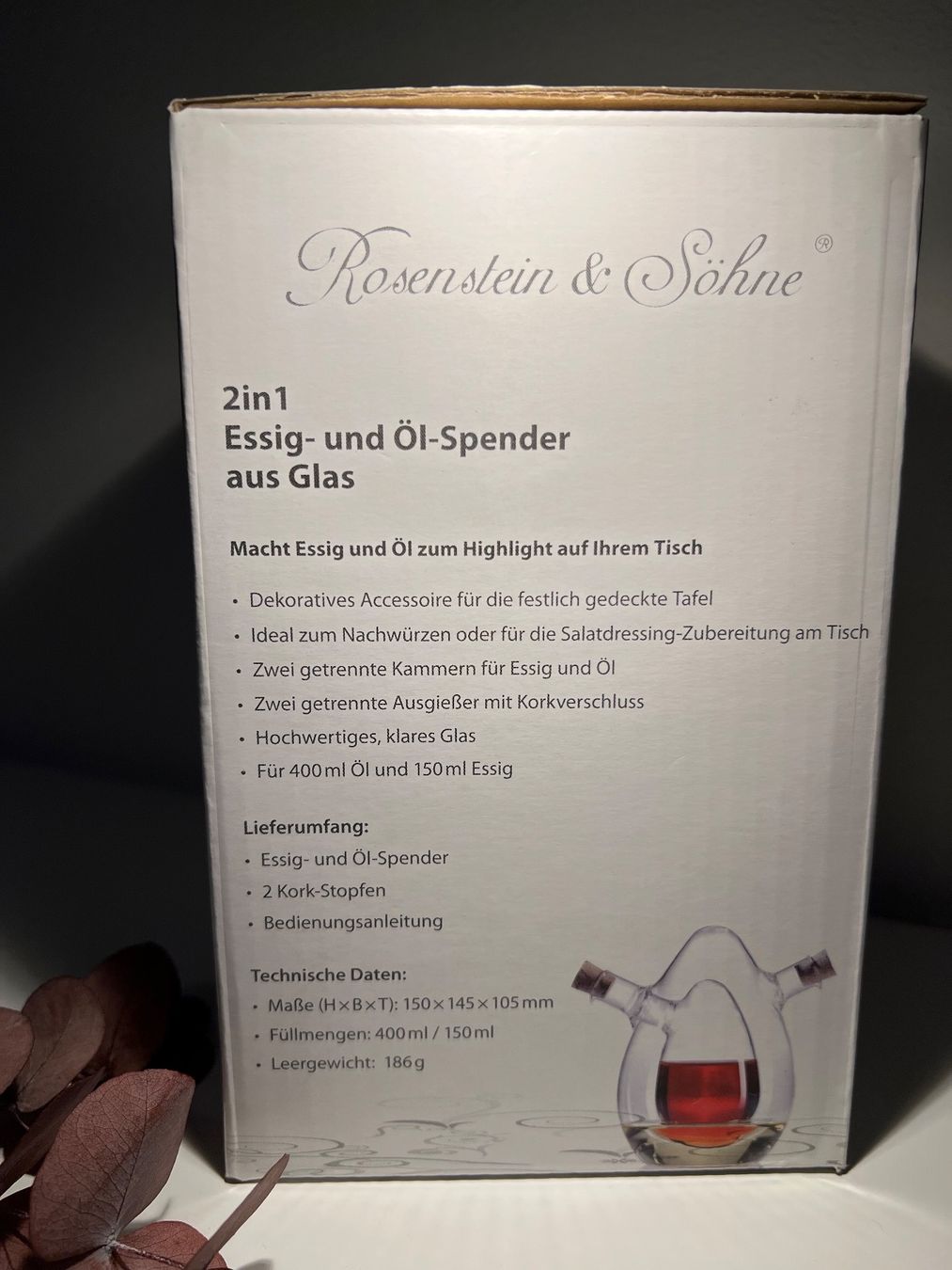 Caraffe: 🫙Essigspender Ölspender Karaffe 550ml Karaffe Rosenstein – Nuovo e nell'imballaggio originale da Vaduz venduto da NotNeeded 4