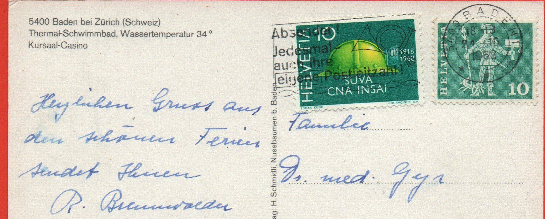 Cartes postales: 2 Ansichtskarten BADEN – D'occasion à Jona par philajona 1