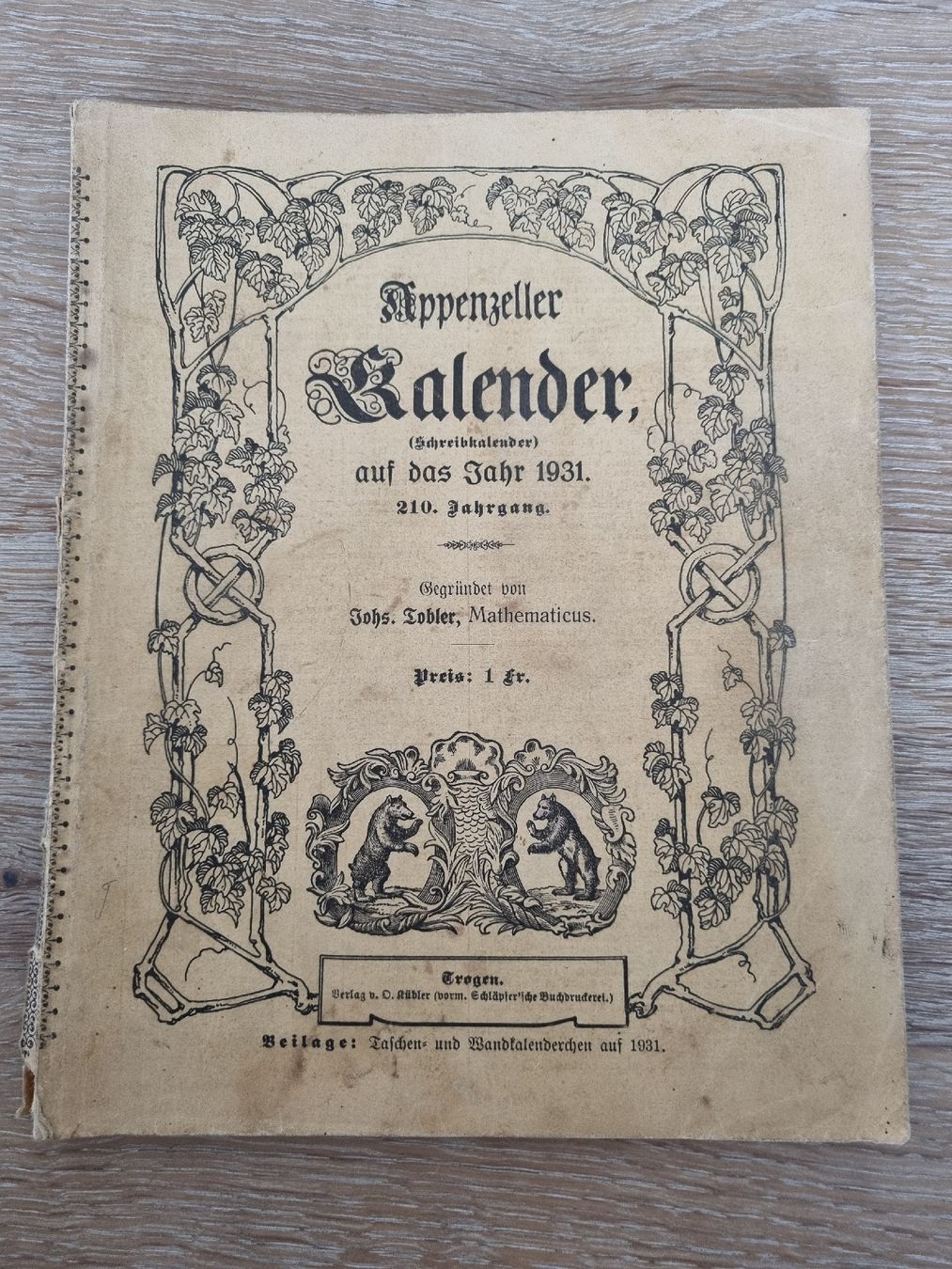 Calendari: 10 Appenzellerkalender antic 1930-1939 – Usato da Abtwil SG venduto da danikari 2
