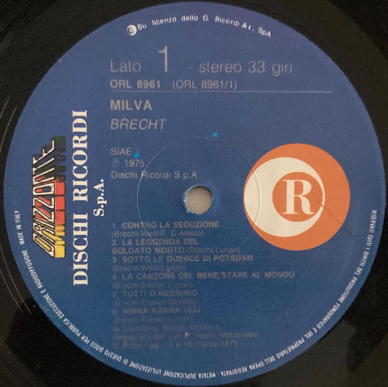 Schallplatten: MILVA - BRECHT – Gebraucht aus Poliez-Pittet von Newtown-Records 2