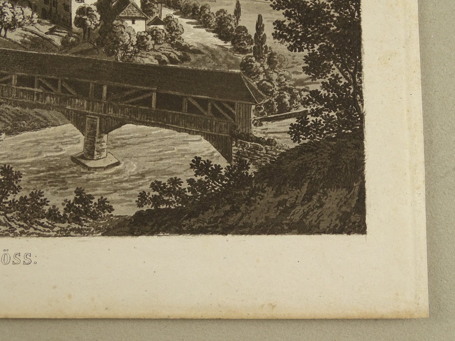 Incisioni: TÖSS, WINTERTHUR, AQUATINTA 1845 – Usato da Grüningen venduto da Kartensammler 5