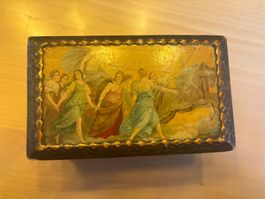 Antike Schmuckschatulle, Holz, Goldbemalung, Vintage!