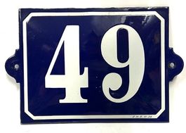 alte Hausnummer-Tafel Nr. 49 aus Emaille
