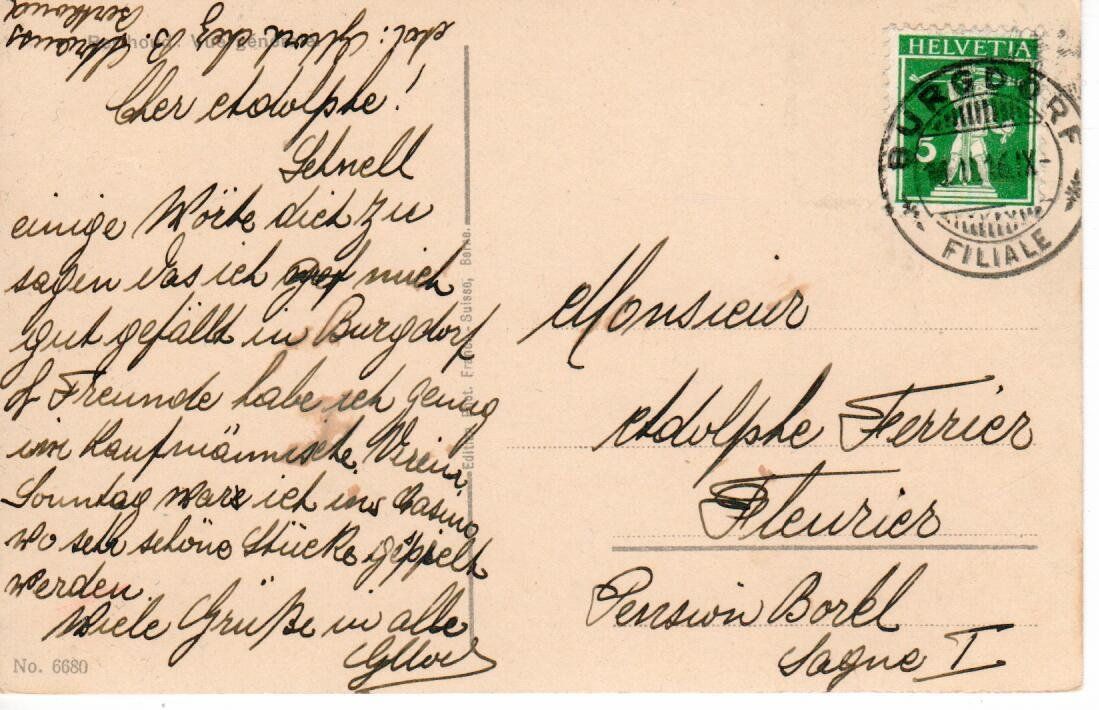 Cartoline postali: Burgdorf 1916 – Usato da Wolhusen venduto da Curver9 1