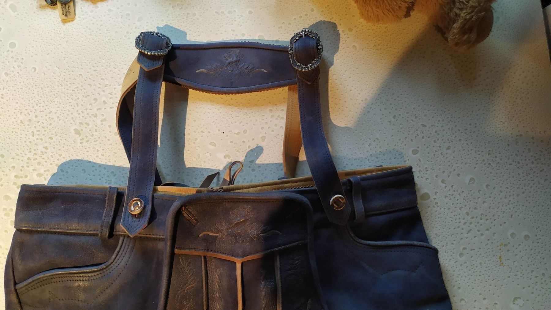 Pantaloni: Stockerpoint Lederhose, blau, Grösse 56 – Nuovo e nell'imballaggio originale da Meggen venduto da dakima 1