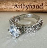 Funkeln ohne Ende: Silberring 925 mit Pavé & Solitär Gr.55