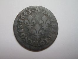 Antike Münze 1643 wohl Frankreich