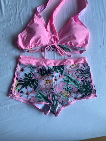Bikini mit Boyshort rosa / Bikini culotte hipster. Taille 38