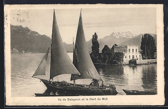 Cartoline postali: Ile de Salagnon, Panorama et la Dent du  – Usato da Berlin venduto da bartko-reher