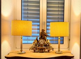 2 vintage Tischlampen Marmor-Messing