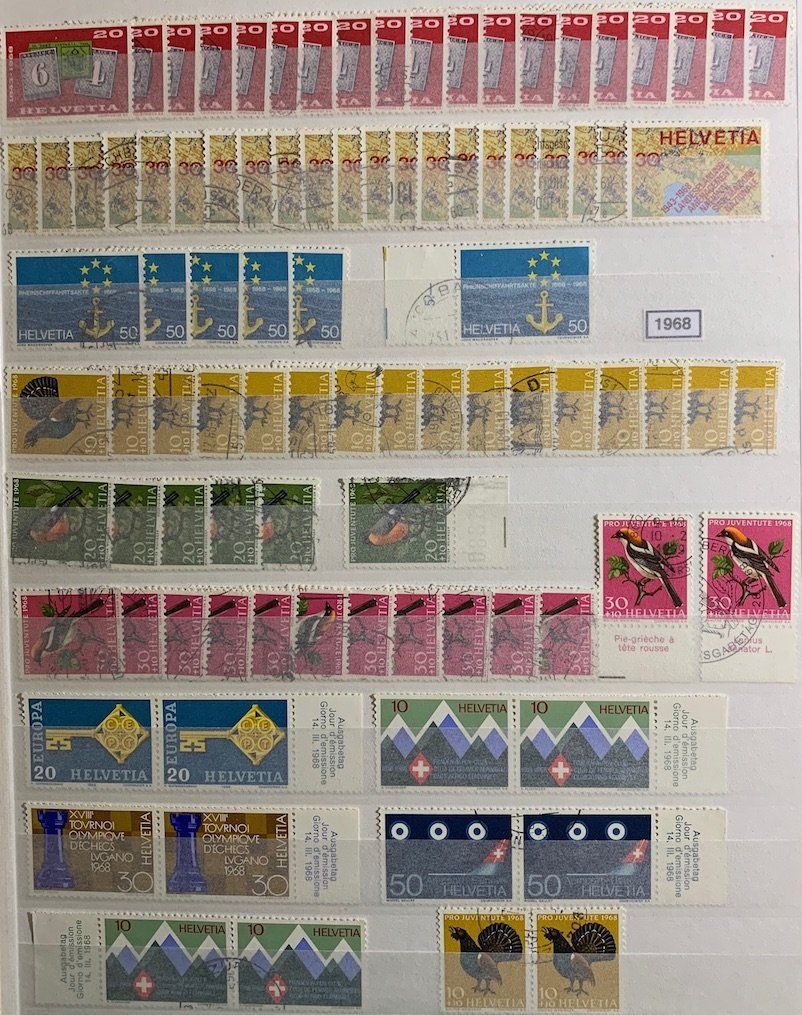 Alle Briefmarken: Timbres suisses 1968 e – Gebraucht aus Lausanne von Cabessa