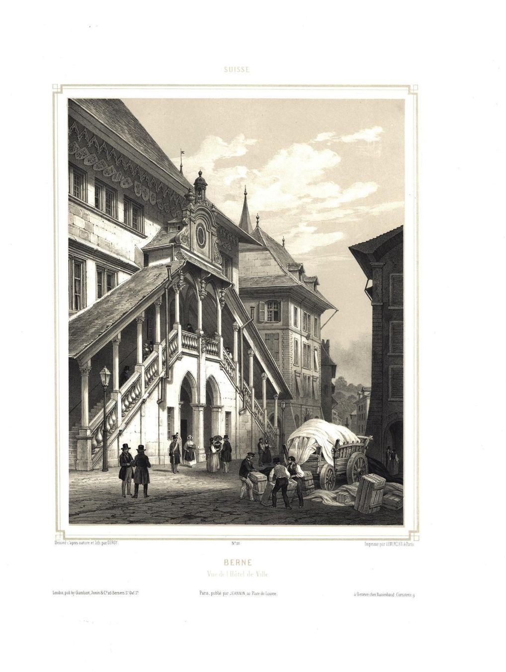 Incisioni: Bern Rathaus Tonlithographie von Deroy – Usato da Rafz venduto da Helvet32