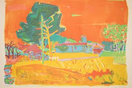 Roger BEZOMBES (1913 - 1994) Lithographie Modernist