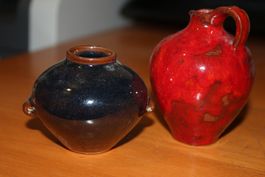 Geschenk Dekoration kleine Vasen mit Edelglasuren