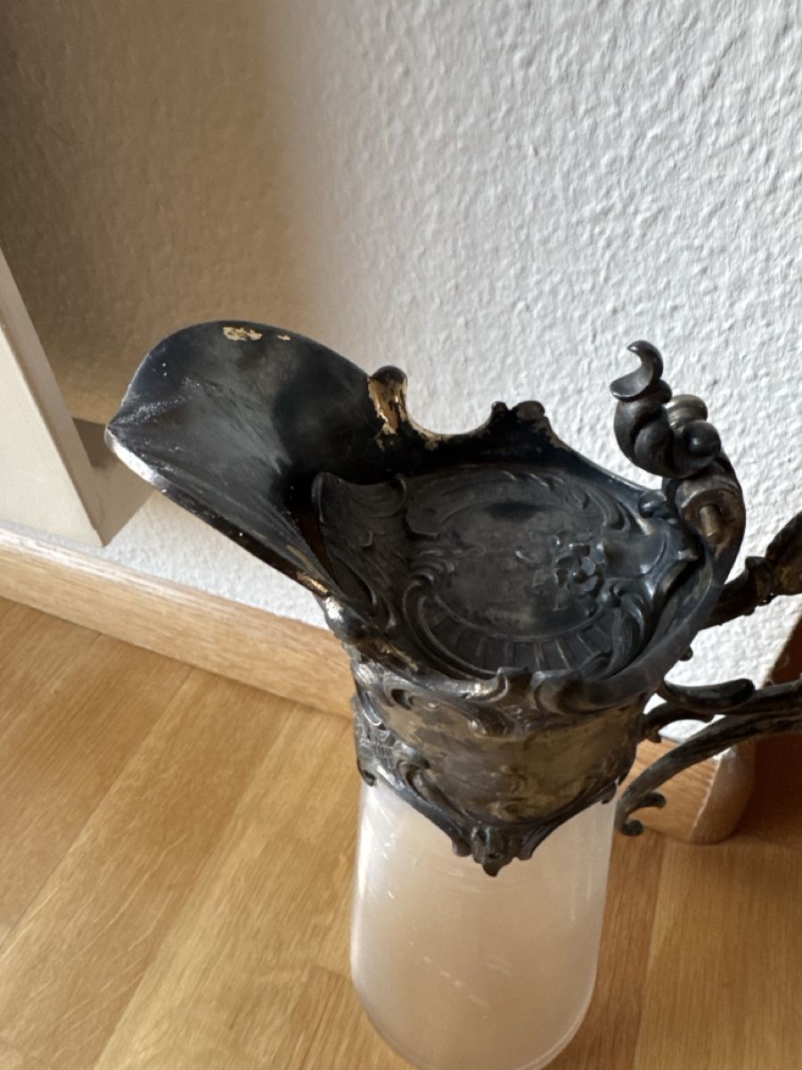 Caraffe: Karaffe im Jugendstil wohl Metall ggf versilbert – Usato da Basel venduto da Joshy03 1
